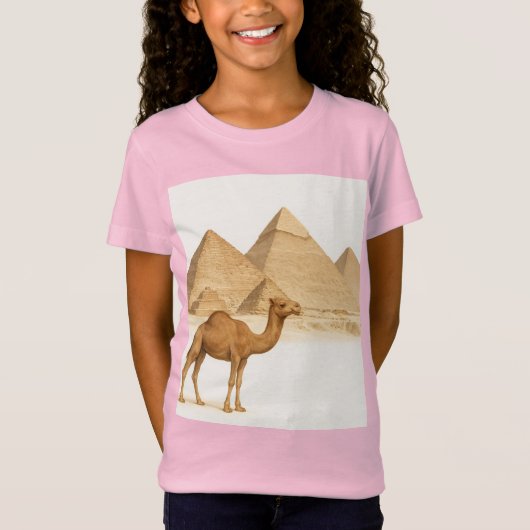 T-Shirt Echos d'Egypte : Camel par les Pyramides, Pyramide (Devant)