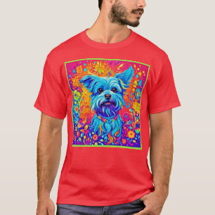 T-shirt Éclaboussure de couleur : Peinture de chiot maltai