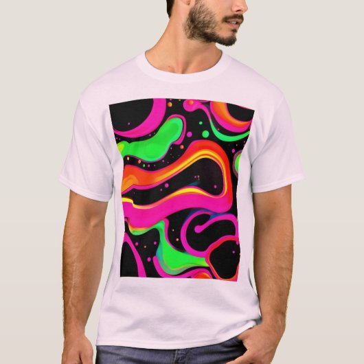 T-shirt Éclaboussure de liquide néon électrique (Devant)