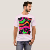 T-shirt Éclaboussure de liquide néon électrique (Devant entier)