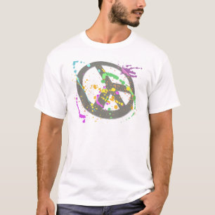 T-SHIRT ÉCLABOUSSURE DE PEINTURE DE SIGNE DE PAIX