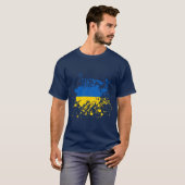 T-shirt Éclaboussure d'encre de drapeau de l'Ukraine (Devant entier)