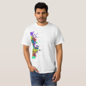 T-shirt ÉCLABOUSSURE DRÔLE I DE COULEUR + votre backgr. et (Devant entier)