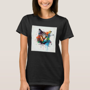 T-shirt Éclaboussure Maine Kun Chat Peinture Éclaboussure