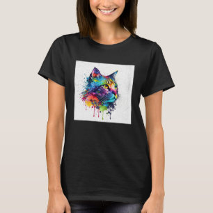 T-shirt Éclaboussure Maine Kun Chat Peinture Éclaboussure