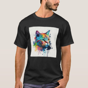 T-shirt Éclaboussure Maine Kun Chat Peinture Éclaboussure