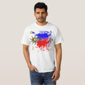 T-shirt Éclaboussure philippine de drapeau (Devant entier)