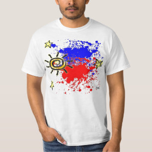 T-shirt Éclaboussure philippine de drapeau