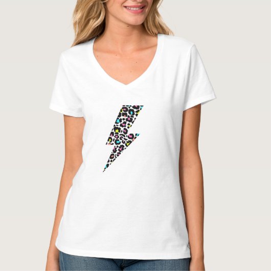 T-shirt Éclair de léopard, Empreinte de léopard, Leopard T (Devant)