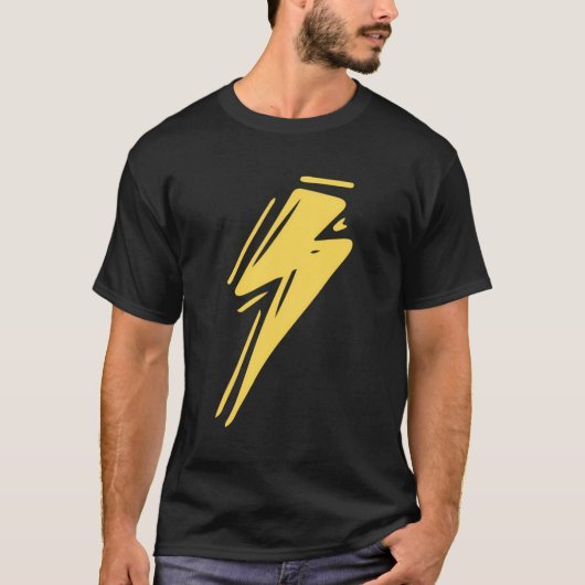 T-shirt Éclair Tempête de tonnerre Bolt Strike Cool Jaune (Devant)