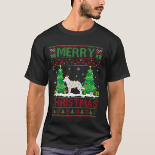 T-shirt Éclairage d'arbre de Noël laid Blue Heeler Austral