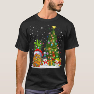 T-shirt Éclairage de l'ananas Xmas Père Noël Ananas Chris