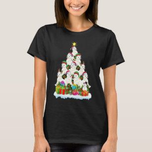 T-shirt Éclairage de l'arbre de Noël du loup arctique Père