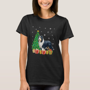 T-shirt Éclairage de l'arbre de Noël Hat Porté par le chat