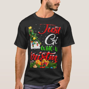 T-shirt Éclairage de l'arbre de Noël Père Noël Juste une f