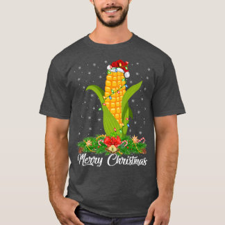 T-shirt Éclairage de maïs Xmas Tree Corn Corn Père Noël Ch