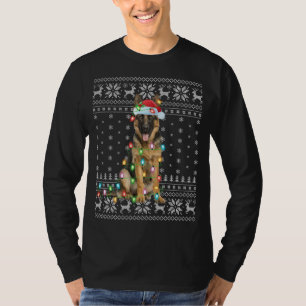 T-shirt Éclairage de Noël chapeau laide berger allemand Ch