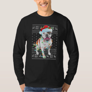 T-shirt Éclairage de Noël chapeau laide Chien de taureau a