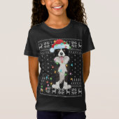 T-Shirt Éclairage de Noël Chapeau Vilain frontière Collie (Devant)