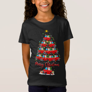 T-Shirt Éclairage de Noël correspondant Père Noël Camion R