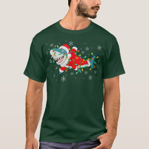T-shirt Éclairage de Noël des requins Père Noël Noël des r