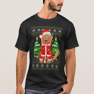 T-shirt Éclairage de Noël drôle Père Noël moche Retriever