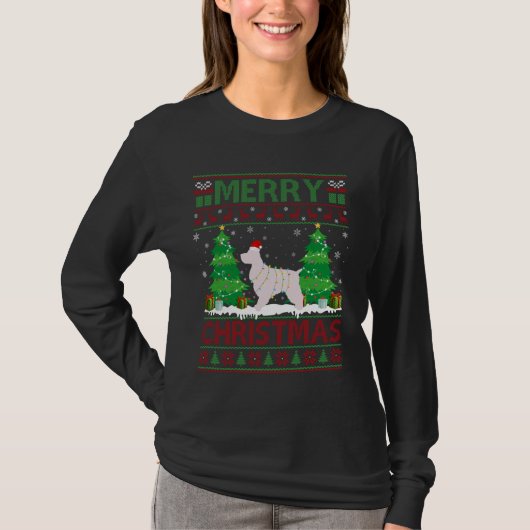 T-shirt Éclairage de Noël laid Cocker Chien Espagnol Ug (Devant)