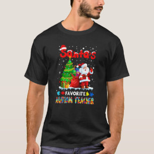 T-shirt Éclairage de Noël mignon, préféré de Santa pour l'