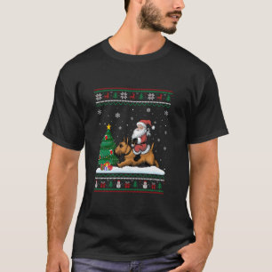 T-shirt Éclairage de Noël moche Père Noël Riding Scottish 