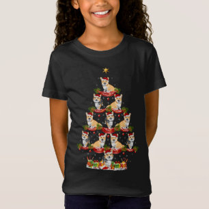T-Shirt Éclairage de Noël Père Noël Cardigan Welsh Corgi C