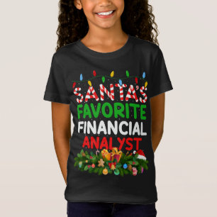 T-Shirt Éclairage de Noël Père Noël Favori Analyste financ