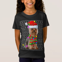 Éclairage de Noël Père Noël moche Yorkie Chien Rag