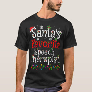 T-shirt Éclairage de Noël Père Noël orthophoniste favori C