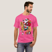 T-shirt Éclairage de Noël Santa à cheval Noël (Devant entier)