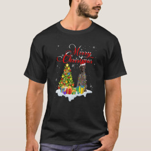 T-shirt Éclairage de Noël Santa Chien Pointer allemand à p