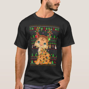 T-shirt Éclairage de style sueur moche de Noël Lynx Noël
