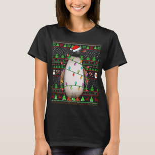 T-shirt Éclairage de style sueur moche de Noël Pingouin Bi