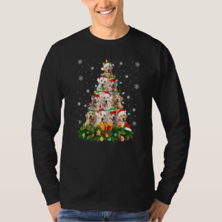 T-shirt Éclairage de vacances de Noël Chien Retriever doré