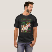 T-shirt Éclairage de vaches de Noël de style pull de Noël (Devant entier)