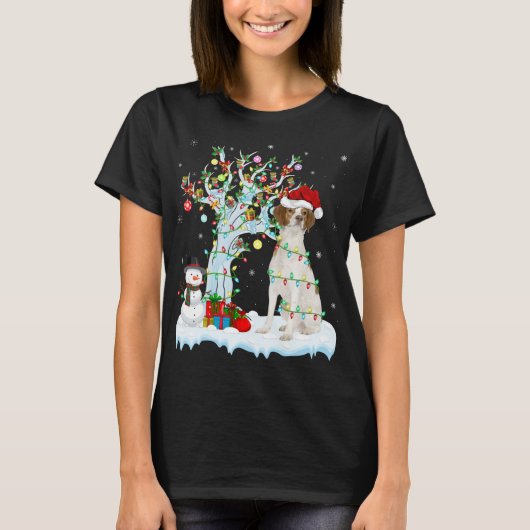 T-shirt Éclairage des arbres de Noël Chapeau Brittany Chie (Devant)