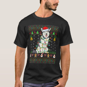 T-shirt Éclairage Noël Chapeau Alaskan Malamute Chien moch