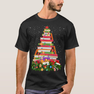 T-shirt Éclairage Noël Chapeau Bibliothécaire Livre Noël T
