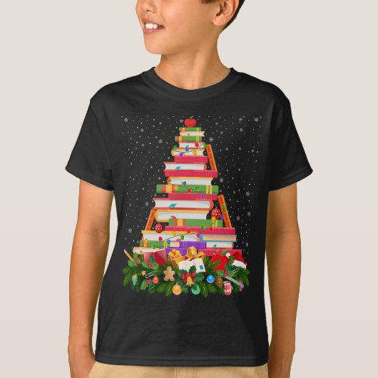 T-shirt Éclairage Noël Chapeau Bibliothécaire Livre Noël T (Devant)