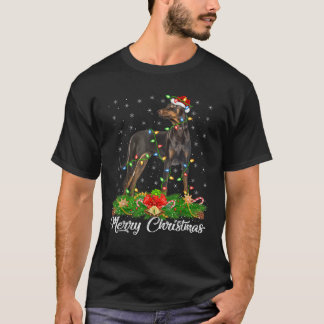 T-shirt Éclairage Noël Correspondant Chapeau de Père Noël