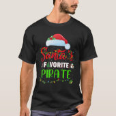 T-shirt Éclairage Noël Père Noël Favorite Pirate Noël (Devant)