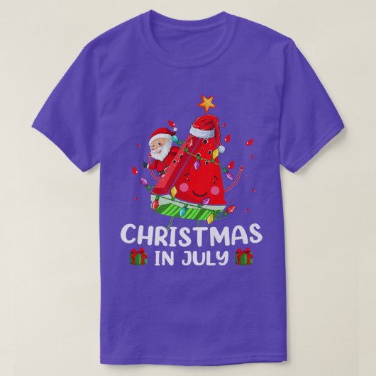 T-shirt Éclairage Père Noël Watermelon Xmas Tree Noël d'ét (Design devant)