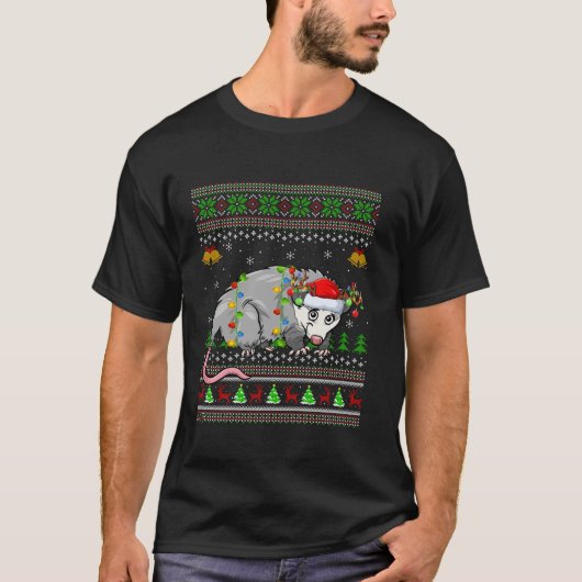 T-shirt Éclairage Possum Xmas laid Père Noël Possum Noël L (Devant)