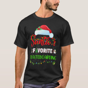 T-shirt Éclairage Xmas Père Noël Favori Skateboard Chris
