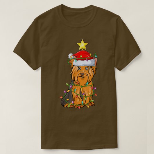 T-shirt Éclairage Xmas Tree Correspondance Yorkshire Terri (Design devant)