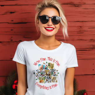 T-shirt Éclairages de Noël en bande Photos de famille Modè